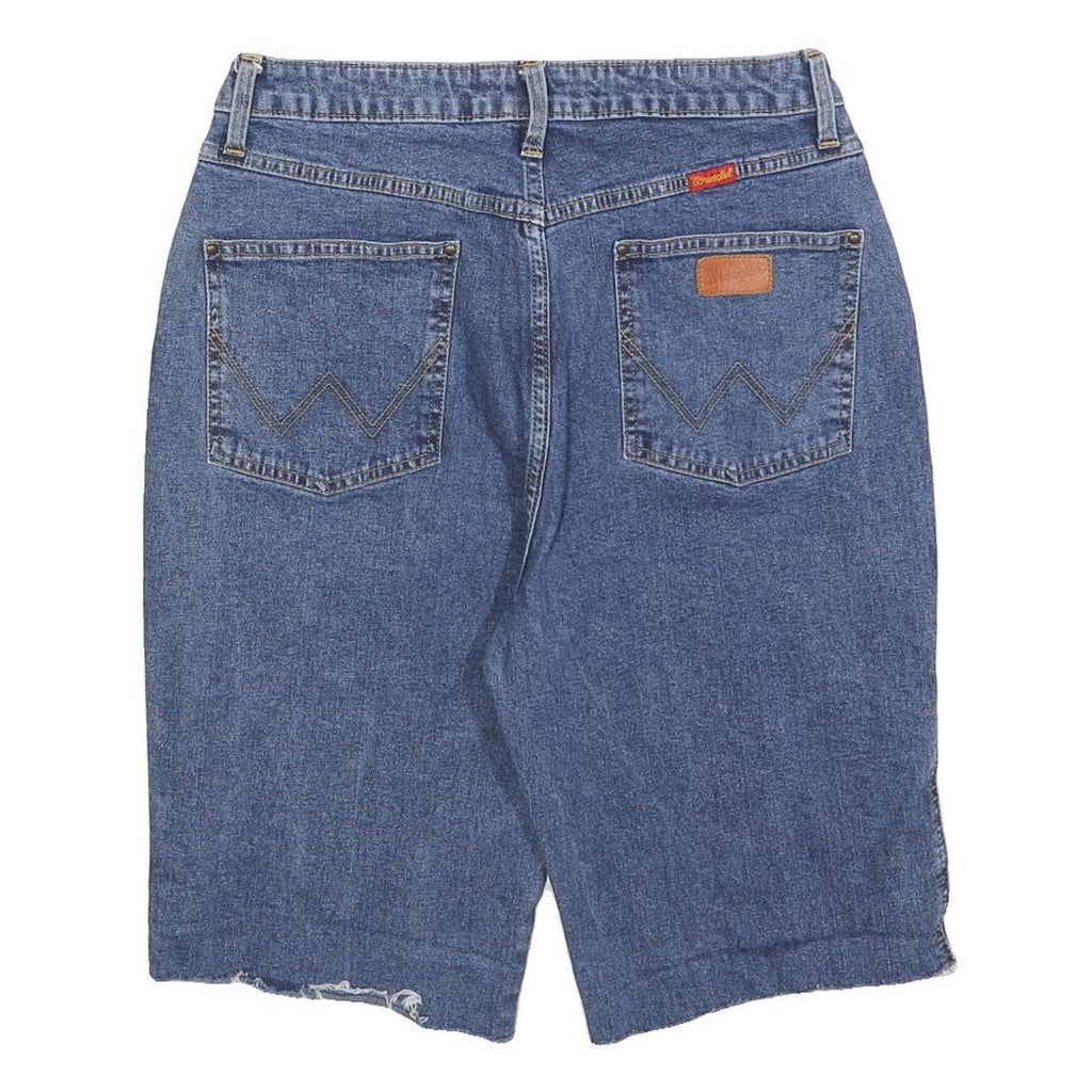 WRANGLER Womens Denim Blue Cotton Shorts M W30 Classic Fit Casual Cut-Off