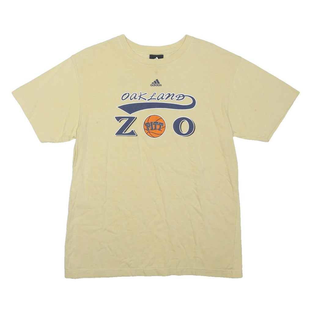 ADIDAS Mens Beige Oakland Zoo Graphic T-Shirt XL Short Sleeve Crew Neck