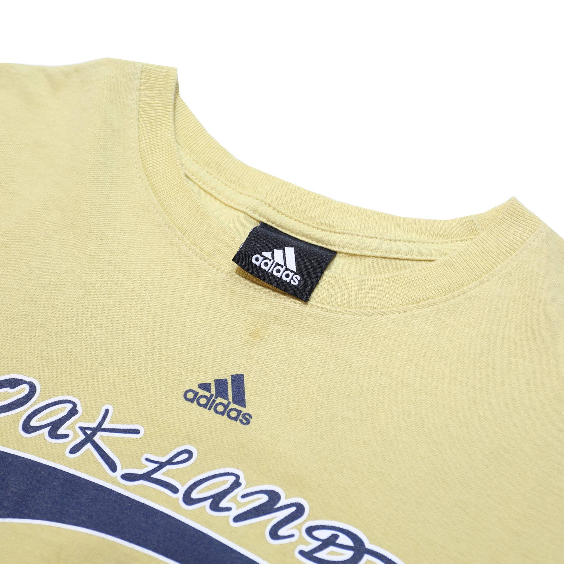 ADIDAS Mens Beige Oakland Zoo Graphic T-Shirt XL Short Sleeve Crew Neck