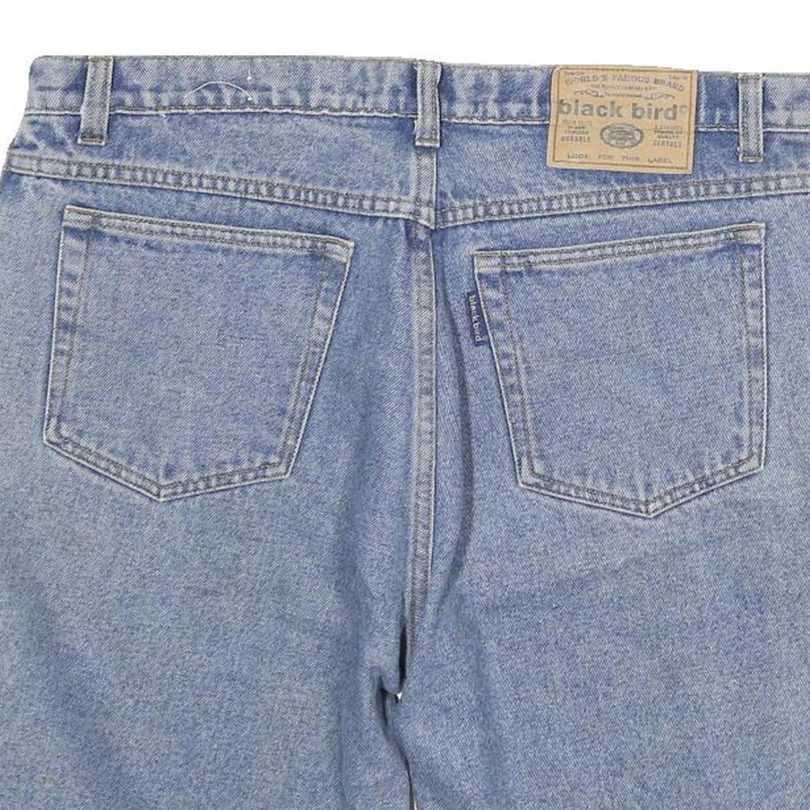 BLACK BIRD Mens Shorts Blue Denim XL W34 Casual Cotton Blend Relaxed Fit