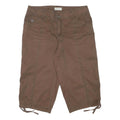 ST JOHNS BAY Womens Shorts Brown Casual L W30 Cotton Blend Drawstring