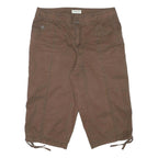 ST JOHNS BAY Womens Shorts Brown Casual L W30 Cotton Blend Drawstring