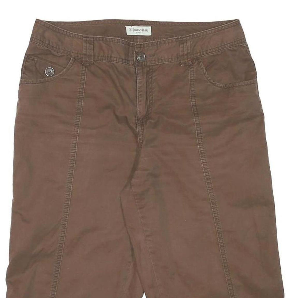 ST JOHNS BAY Womens Shorts Brown Casual L W30 Cotton Blend Drawstring