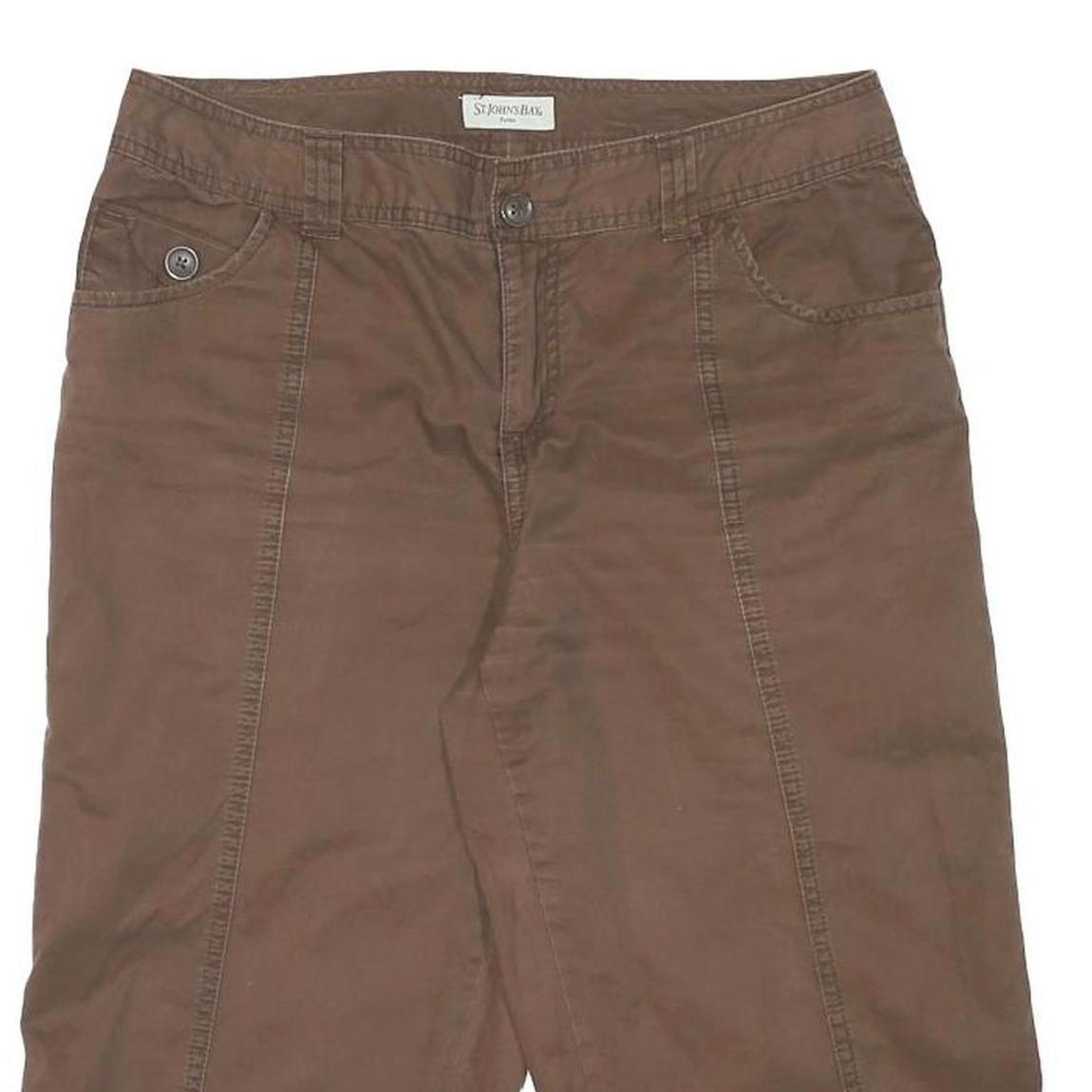 ST JOHNS BAY Womens Shorts Brown Casual L W30 Cotton Blend Drawstring