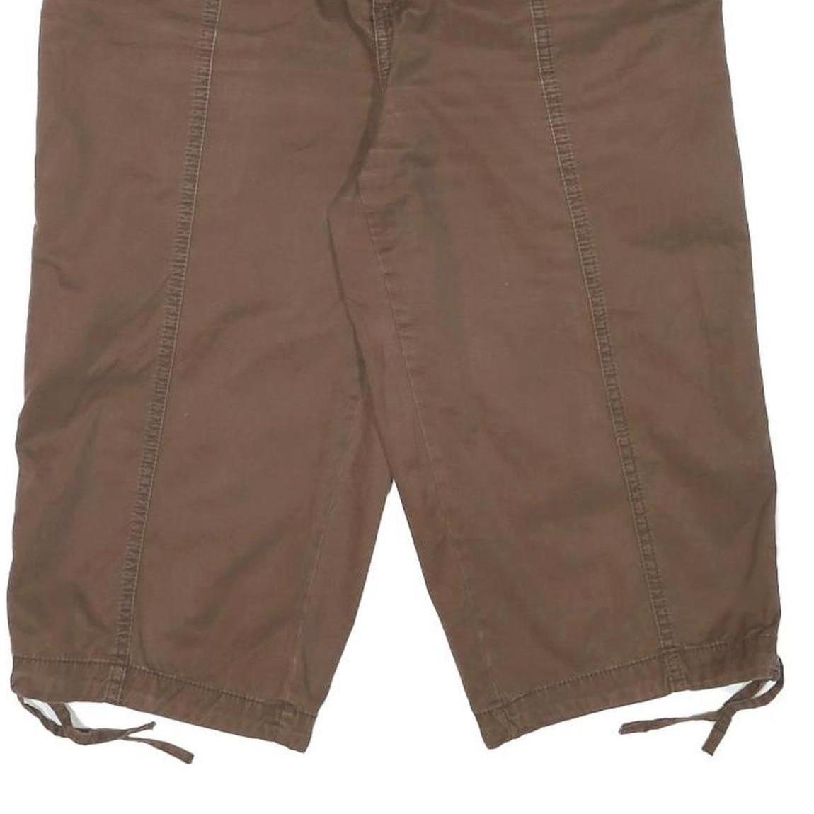 ST JOHNS BAY Womens Shorts Brown Casual L W30 Cotton Blend Drawstring