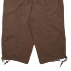 ST JOHNS BAY Womens Shorts Brown Casual L W30 Cotton Blend Drawstring