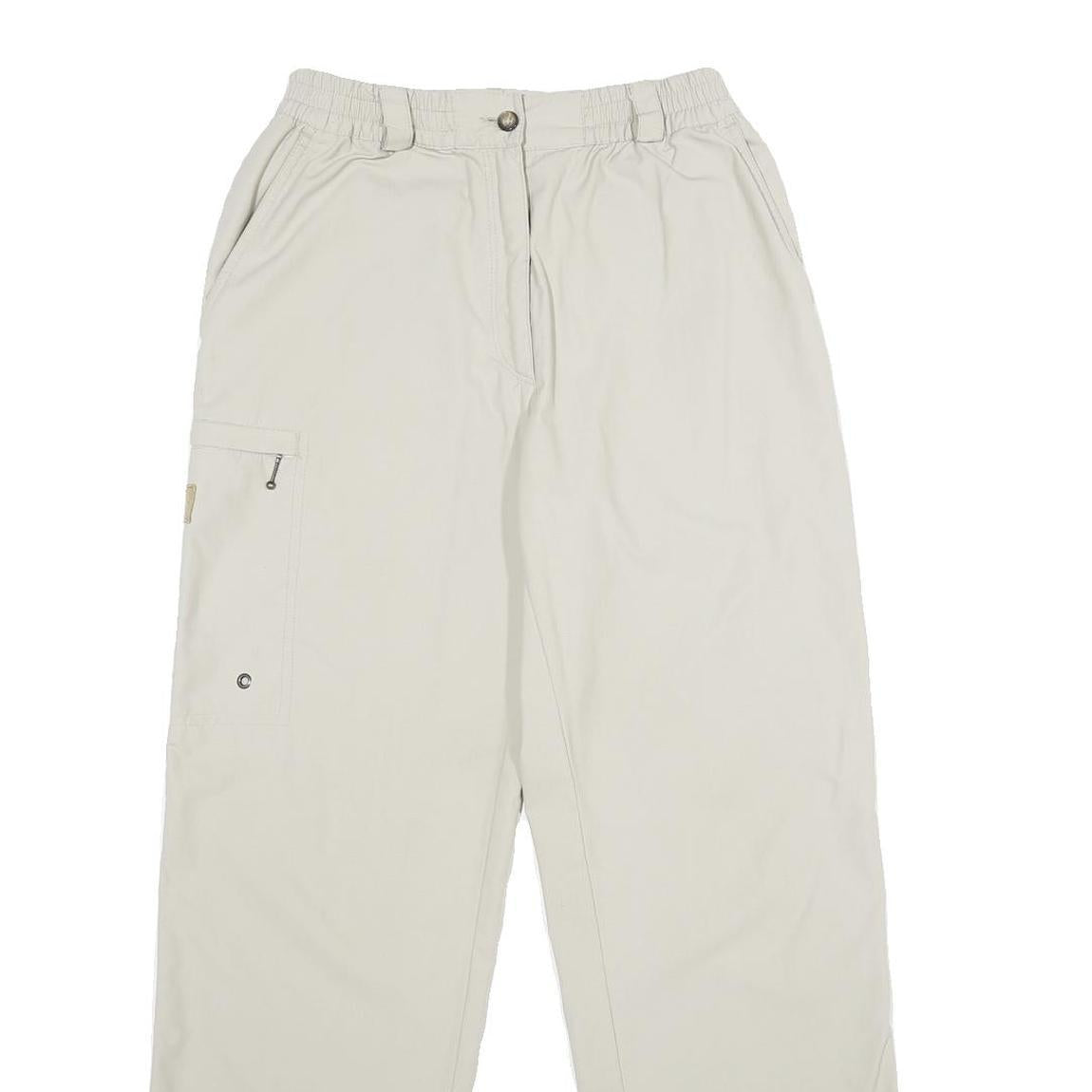 ALLSPORT Womens Nylon White Regular Straight Trousers W26 L30 Outdoor Zip