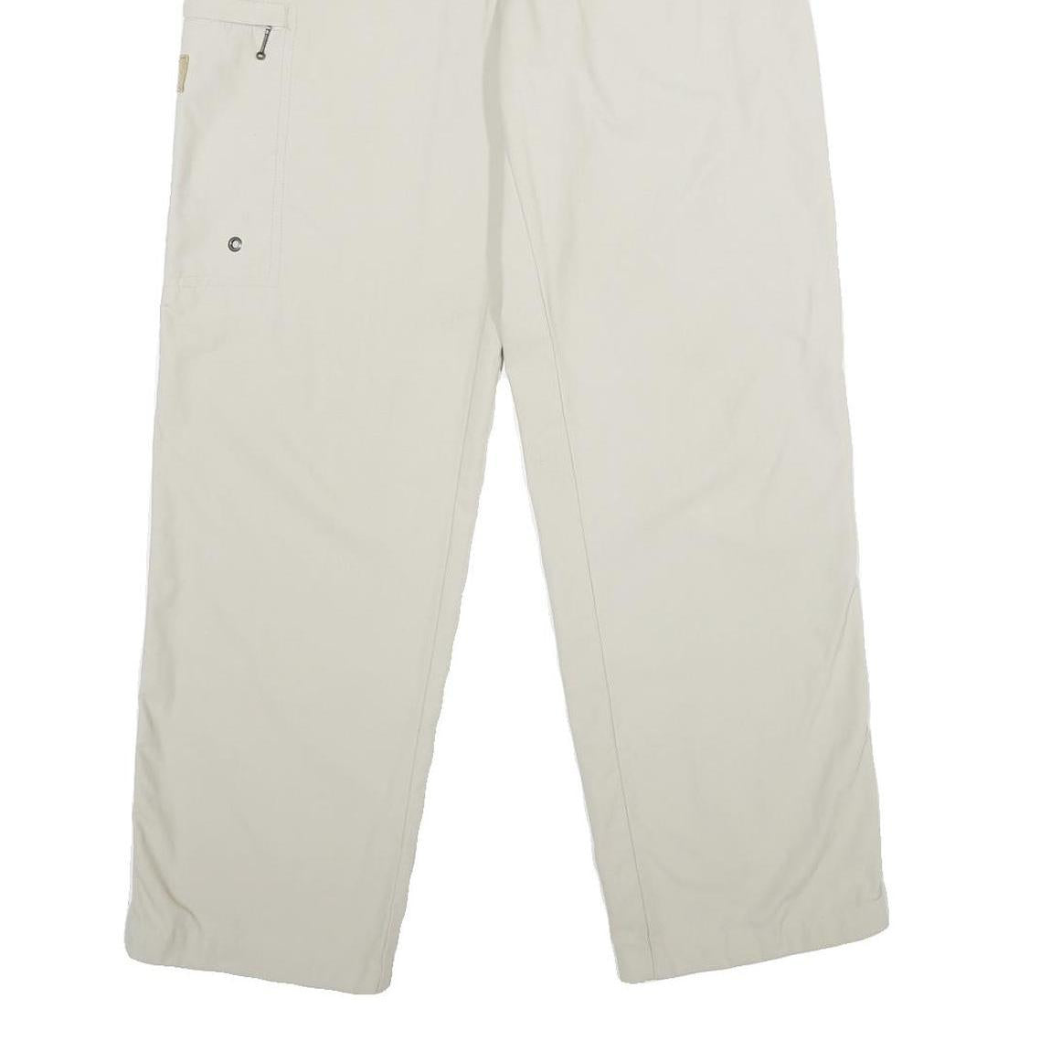 ALLSPORT Womens Nylon White Regular Straight Trousers W26 L30 Outdoor Zip