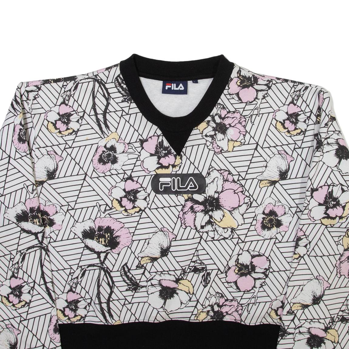 FILA Womens Sweatshirt White Crew Neck L