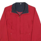 KINGFIELD Womens Red Zip Jacket L Polyester Blend Plain Classic Outerwear