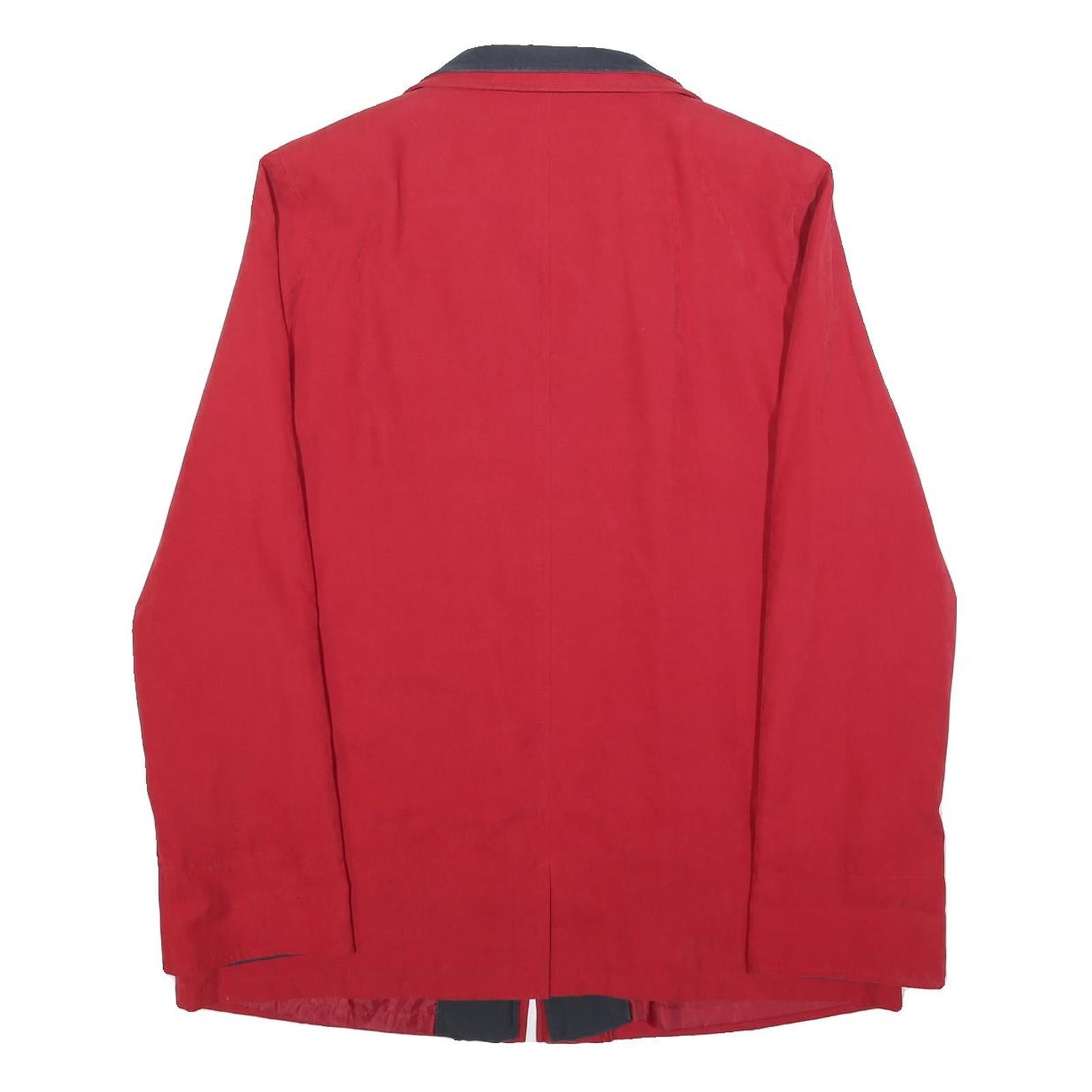 KINGFIELD Womens Red Zip Jacket L Polyester Blend Plain Classic Outerwear