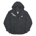 CARHARTT Mens Black Hooded Nylon Jacket L Zip Storm Defender Workwear Outdoor