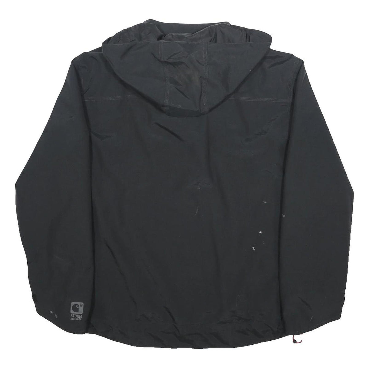 CARHARTT Mens Black Hooded Nylon Jacket L Zip Storm Defender Workwear Outdoor