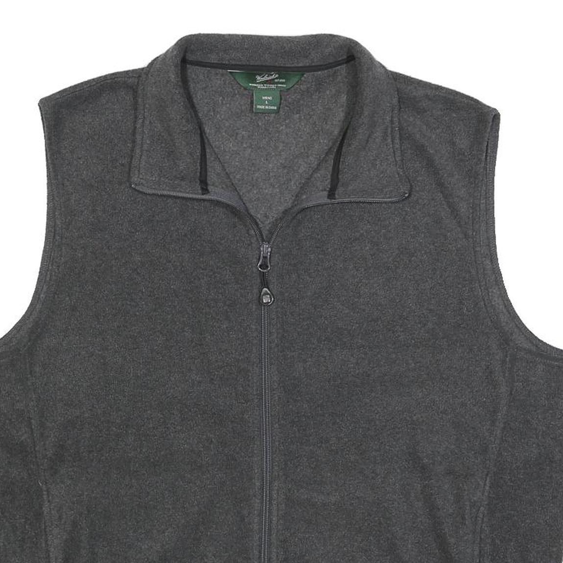 WOOLRICH Mens Grey Zip Jacket L Polyester Plain Casual Outdoor Lightweight