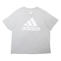 ADIDAS Mens Grey & White Logo Graphic T-Shirt XL Short Sleeve Crew Neck Cotton