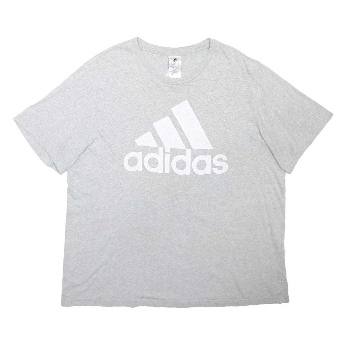 ADIDAS Mens Grey & White Logo Graphic T-Shirt XL Short Sleeve Crew Neck Cotton