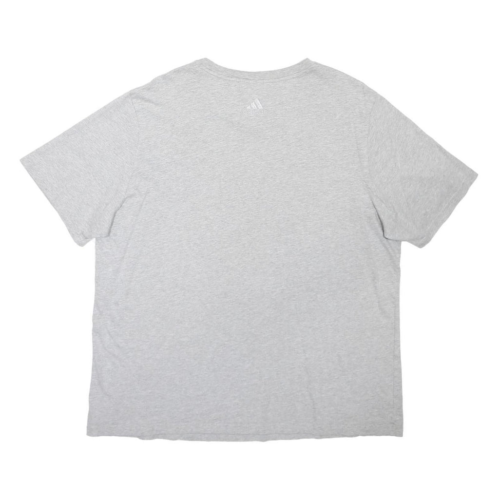ADIDAS Mens Grey & White Logo Graphic T-Shirt XL Short Sleeve Crew Neck Cotton
