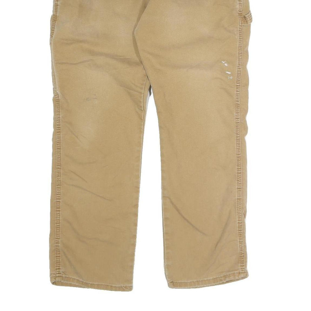 DICKIES Mens Regular Fit Beige Cotton Blend Trousers W38 L29 Workwear Casual