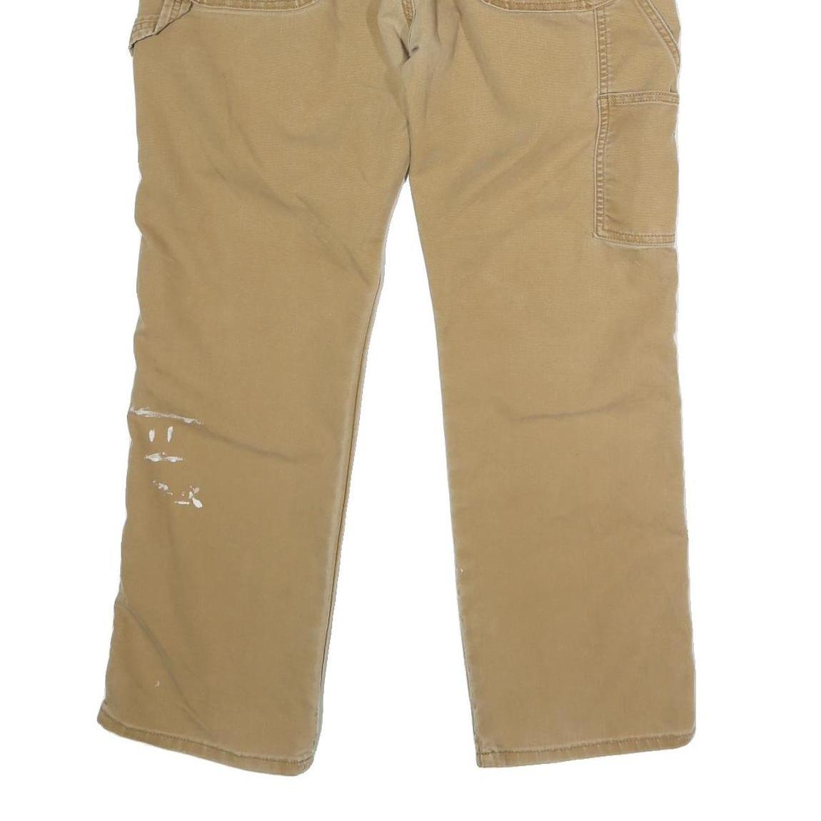 DICKIES Mens Regular Fit Beige Cotton Blend Trousers W38 L29 Workwear Casual