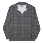 NAUTICA Mens Grey Checked Half Zip 2XL Sweatshirt Cotton Blend Casual Top