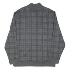 NAUTICA Mens Grey Checked Half Zip 2XL Sweatshirt Cotton Blend Casual Top