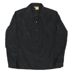 IM Womens Black Shirt Long Sleeve Collared Button Neck Size M Classic Work