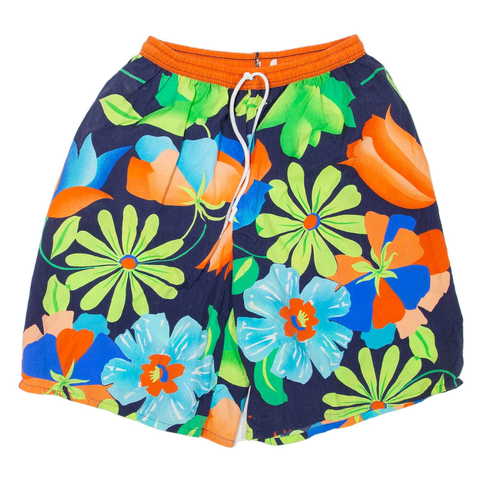 Mesh Lined Mens Swimming Shorts Blue Floral XXS W24