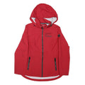NAUTICA Womens Red Nylon Hooded Jacket M Plain Zip Sandpoint Sand Print