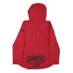 NAUTICA Womens Red Nylon Hooded Jacket M Plain Zip Sandpoint Sand Print