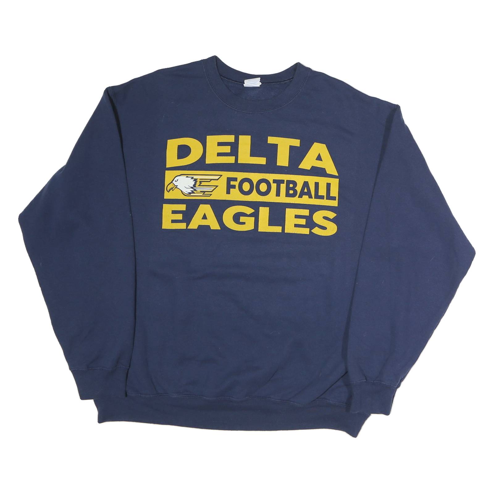 PORT & COMPANY Mens Blue Delta Eagles Football Crew Neck XL Touchdown Club