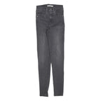 LEVI'S Womens Slim Black Skinny Denim Medium W24 L30 Jeans Zip Closure