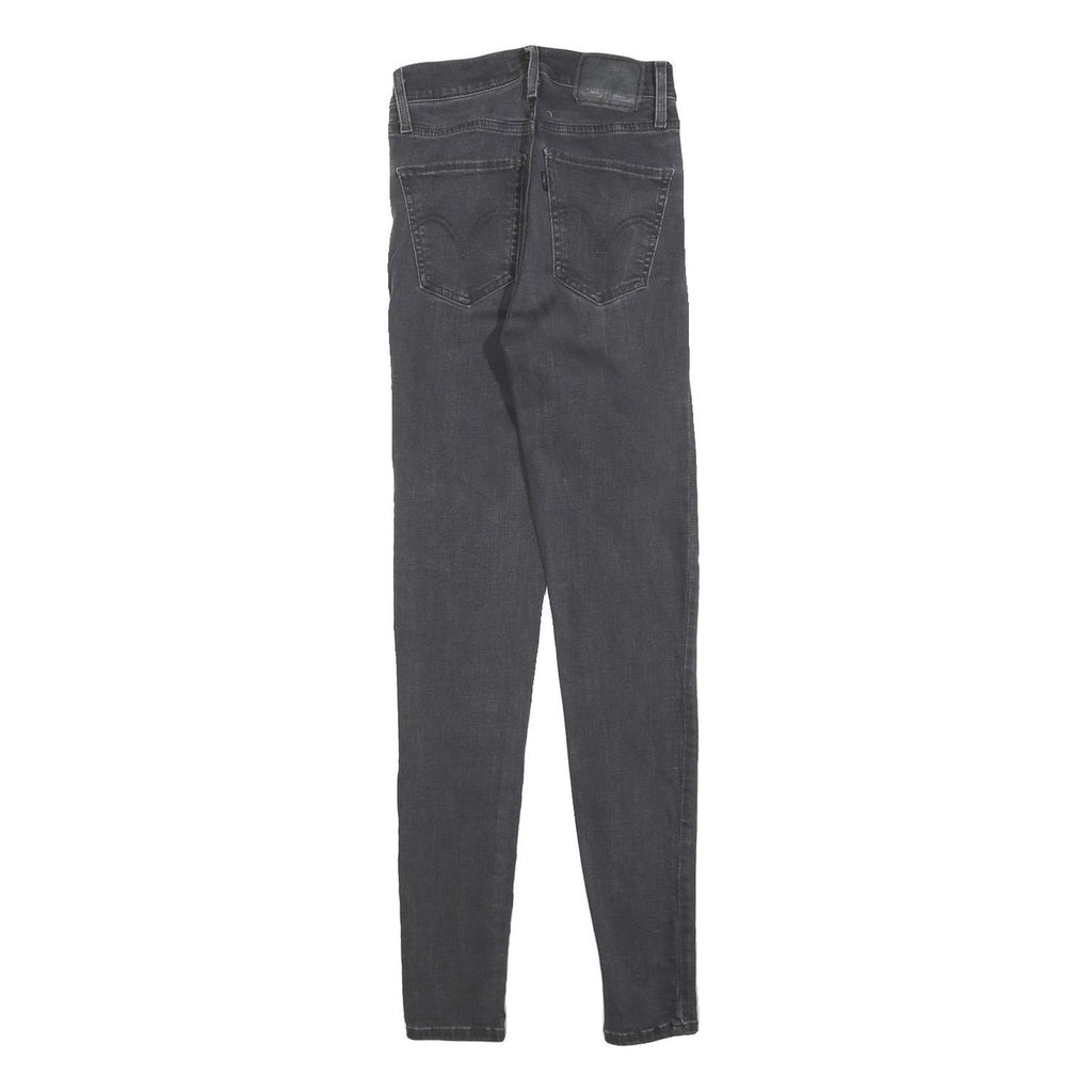 LEVI'S Womens Slim Black Skinny Denim Medium W24 L30 Jeans Zip Closure