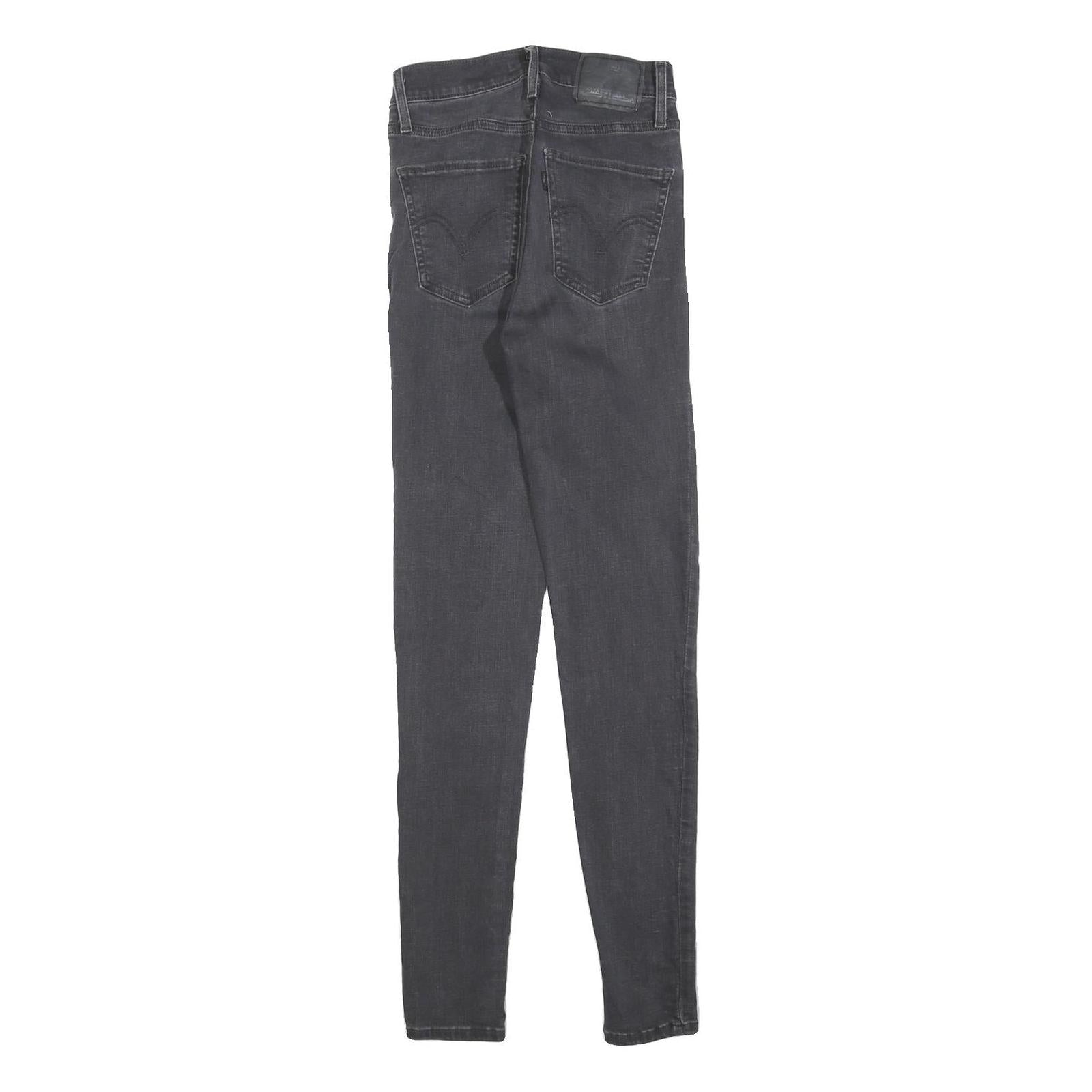 LEVI'S Womens Slim Black Skinny Denim Medium W24 L30 Jeans Zip Closure