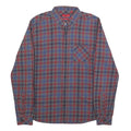 HUGO Mens Blue & Red Check Shirt L Button-Down Collar Long Sleeve Cotton Casual