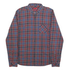 HUGO Mens Blue & Red Check Shirt L Button-Down Collar Long Sleeve Cotton Casual