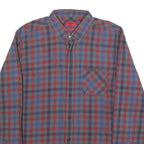 HUGO Mens Blue & Red Check Shirt L Button-Down Collar Long Sleeve Cotton Casual
