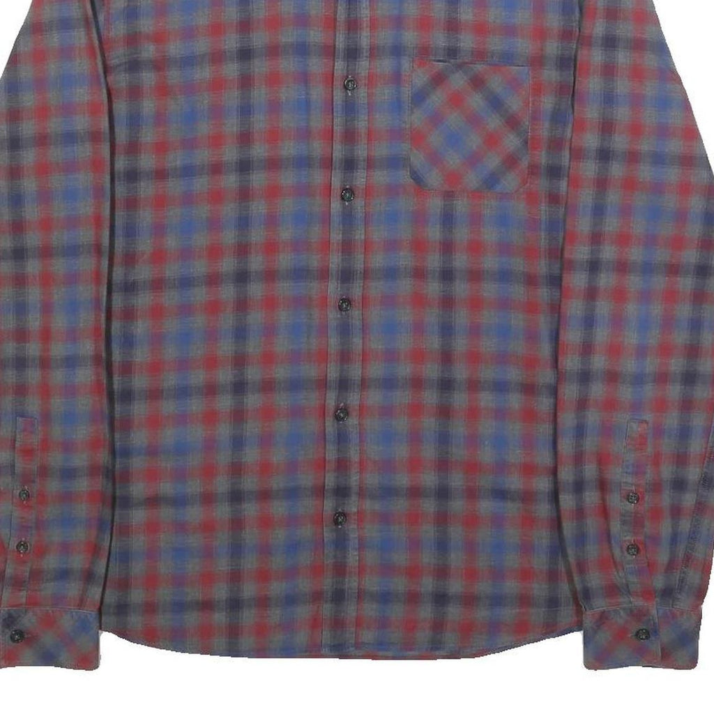HUGO Mens Blue & Red Check Shirt L Button-Down Collar Long Sleeve Cotton Casual