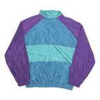 Mens Blue & Purple Colourblock Zip Jacket XL Polyester Blend Casual Outerwear