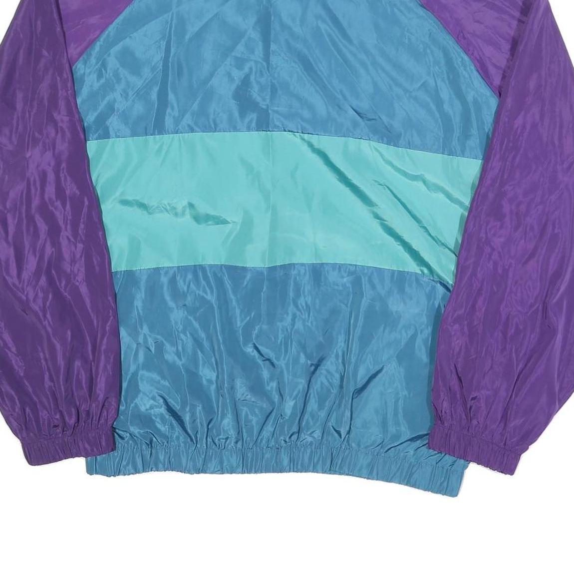 Mens Blue & Purple Colourblock Zip Jacket XL Polyester Blend Casual Outerwear