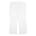 DICKIES Mens Cotton Blend White Relaxed Straight Trousers W40 L32 Workwear