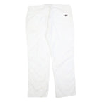 DICKIES Mens Cotton Blend White Relaxed Straight Trousers W40 L32 Workwear