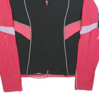 NIKE Womens Black & Red Sports Track Jacket L Polyester Zip Athletic Fit