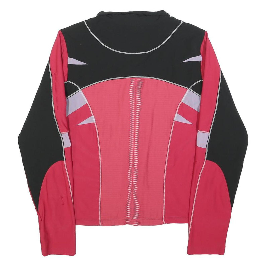 NIKE Womens Black & Red Sports Track Jacket L Polyester Zip Athletic Fit