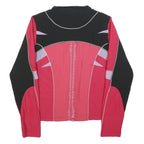 NIKE Womens Black & Red Sports Track Jacket L Polyester Zip Athletic Fit