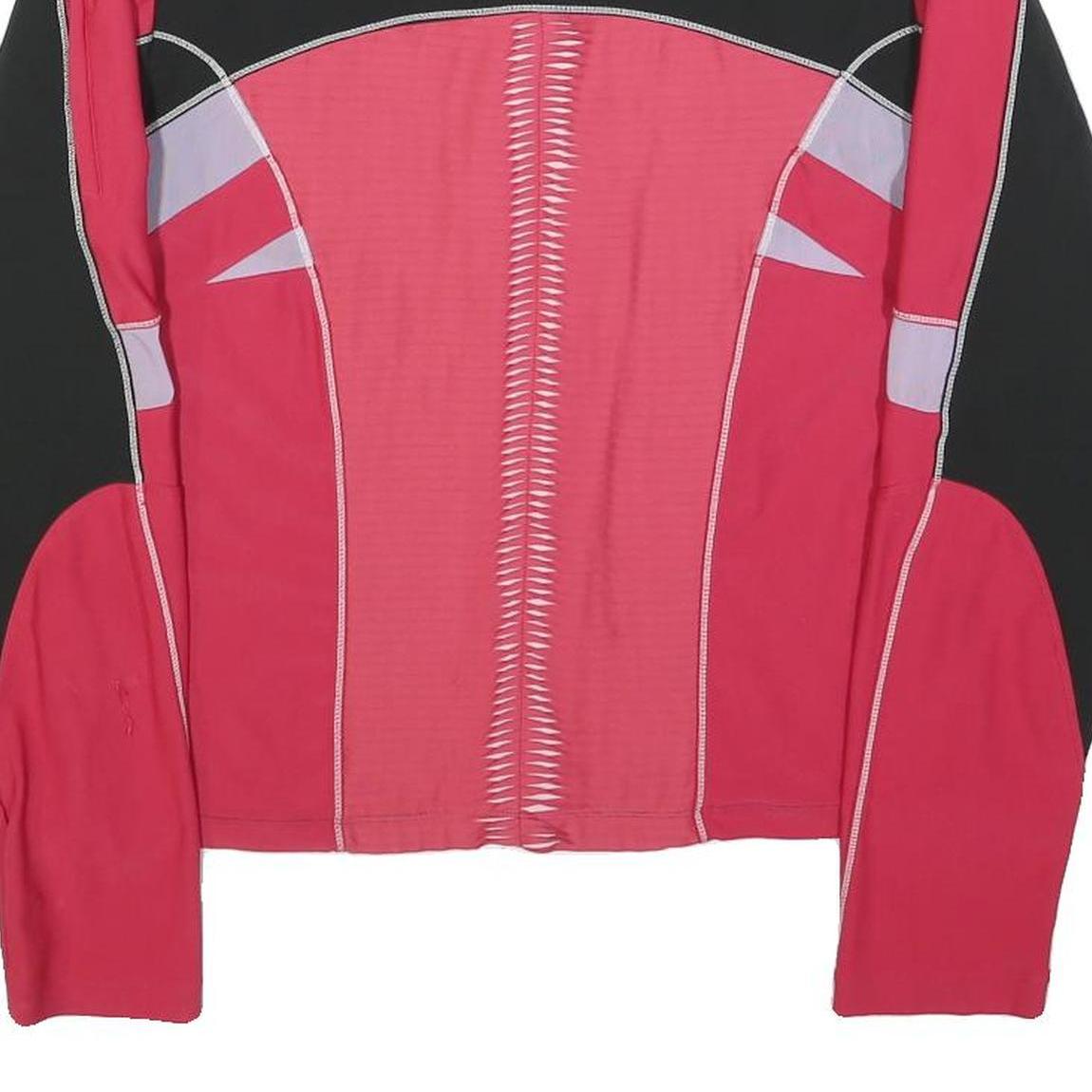 NIKE Womens Black & Red Sports Track Jacket L Polyester Zip Athletic Fit