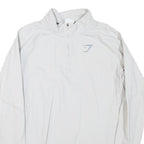 GYMSHARK Womens White Long Sleeve Sports T-Shirt M Half Zip Activewear