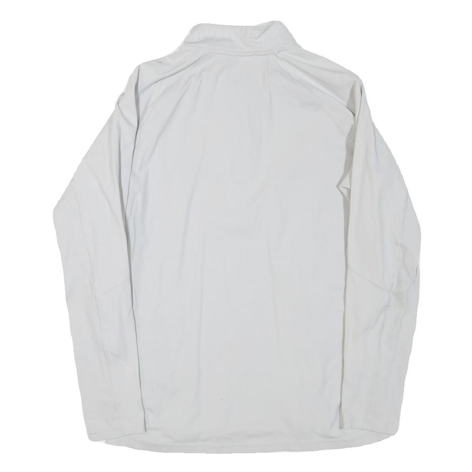 GYMSHARK Womens White Long Sleeve Sports T-Shirt M Half Zip Activewear