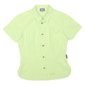JACK WOLFSKIN Womens Green Outdoor Shirt UK 10 Polyester Blend Short Sleeve