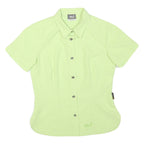 JACK WOLFSKIN Womens Green Outdoor Shirt UK 10 Polyester Blend Short Sleeve