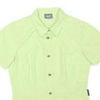 JACK WOLFSKIN Womens Green Outdoor Shirt UK 10 Polyester Blend Short Sleeve